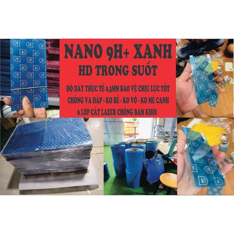 Combo 50 tấm Nano 9h+ xanh new 5 lớp size 20x30cm LKT