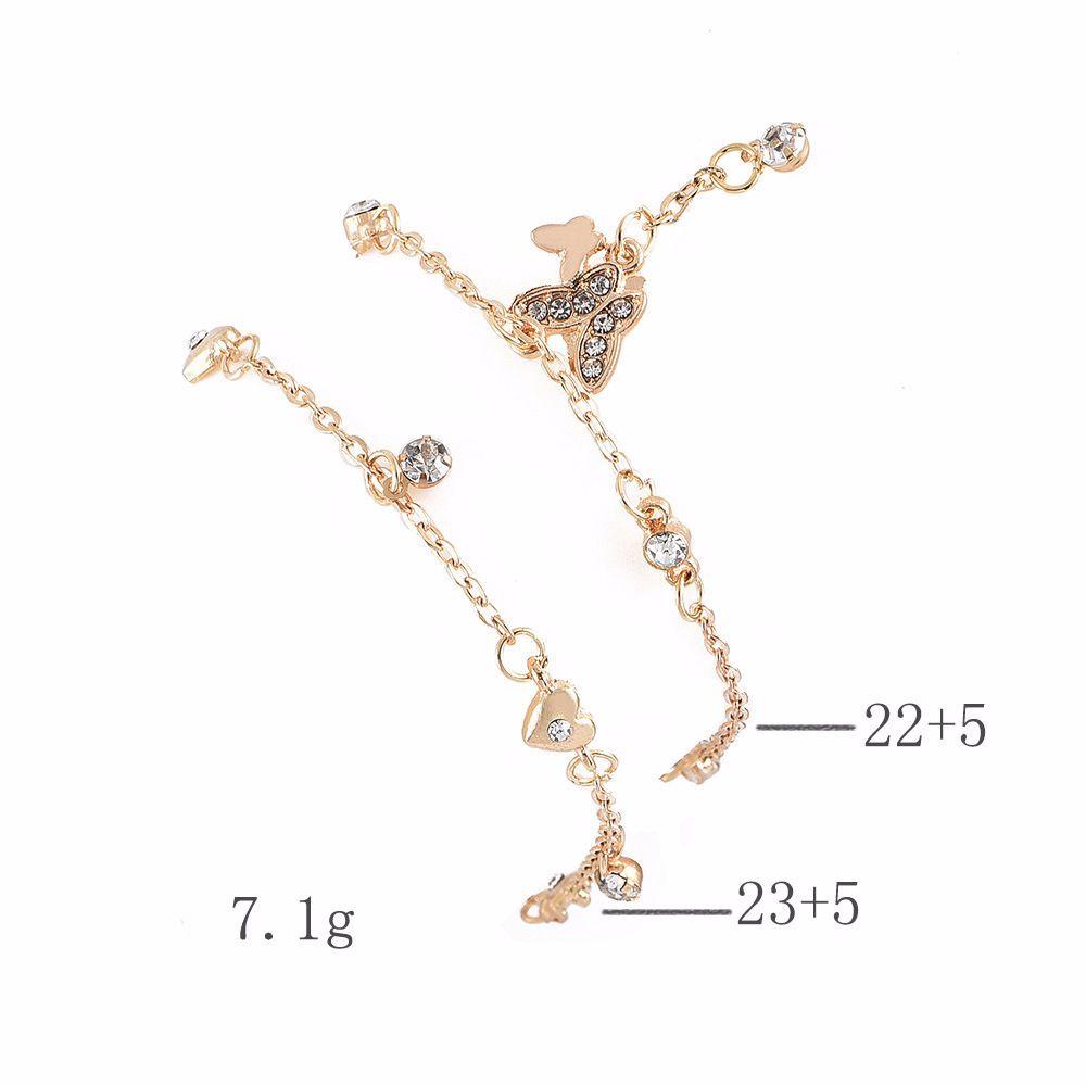 Lắc Chân Nhiều Lớp Họa Tiết Hoa Và Bướm Phong Cách Bohemia Dễ Thương WMES15H