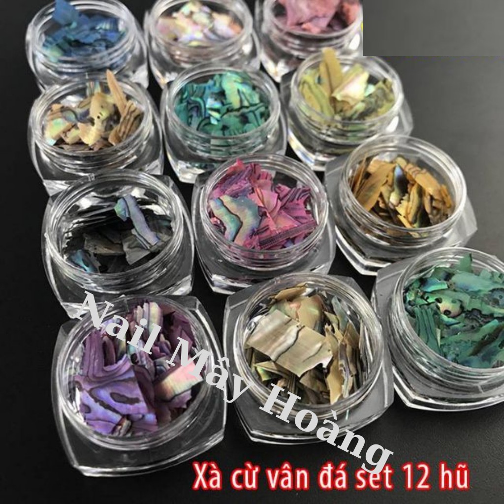 Xà cừ nail vân đá mỏng sét 12 màu