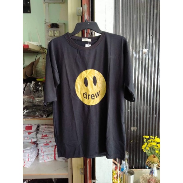 Áo thun unisex form rộng tay lỡ in logo mặt cười - phông rộng giấu quần