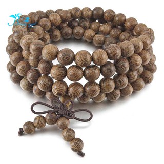8mm Wood Bracelet Link Tibetan Buddhist Chain 108pcs Bead Prayer Buddhist Chinese Knot Elastic Man,