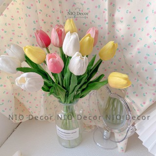 Hoa Tulip Giả Hàng Cao Cấp Hàng Lá Xoăn Loại 1 - Hoa Decor Nhà Cửa