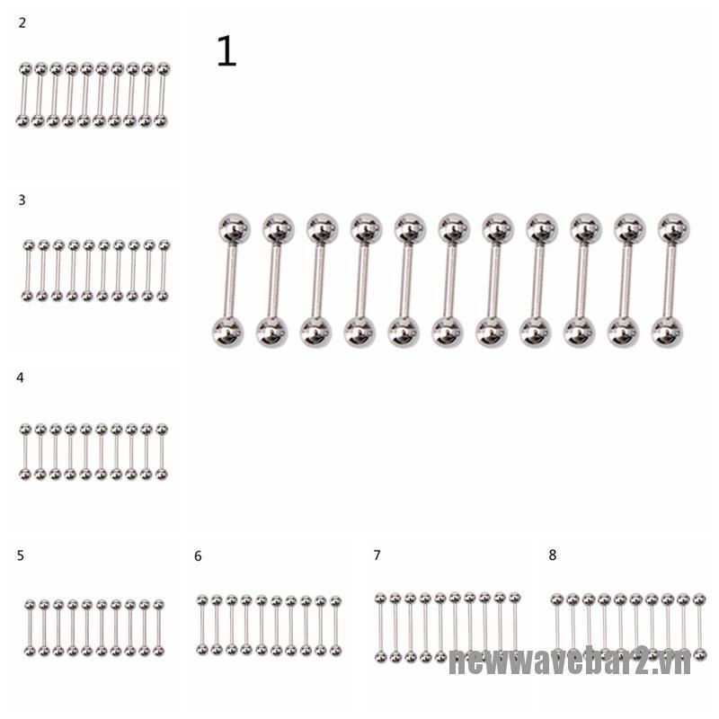 Set 2 / 10 Khuyên Xỏ Cơ Thể Bằng Thép Không Gỉ Cá Tính