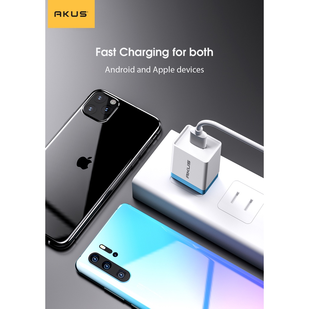 CỦ SẠC AKUS 2.4A - S39 Hàng chính hãng - Bảo hành 12 tháng - Akus