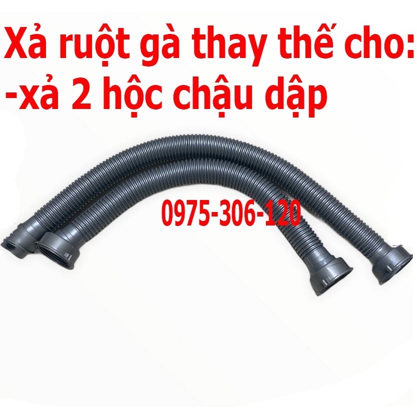 Dây xả Ruột Gà Xả Chậu Rửa Chén Bát 2 hộc 1 hộc