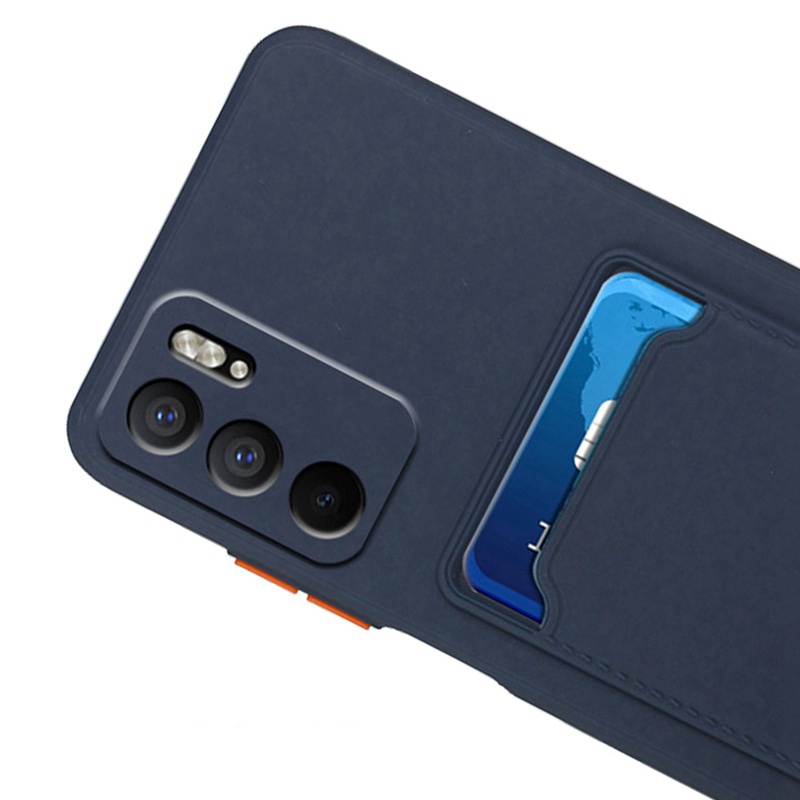 Ốp Điện Thoại Silicone Mềm Chất Lượng Cao Có Ngăn Đựng Thẻ Và Giá Đỡ Cho OPPO Reno 5 Pro Reno5 K 5K Find X3 Lite