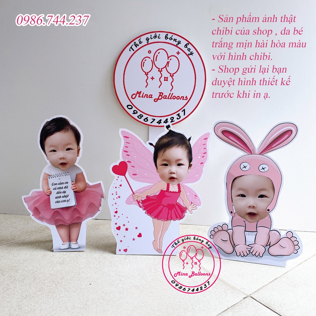Chibi hàn quốc cao 25cm cho bé gái, chibi thiết kế sinh nhật