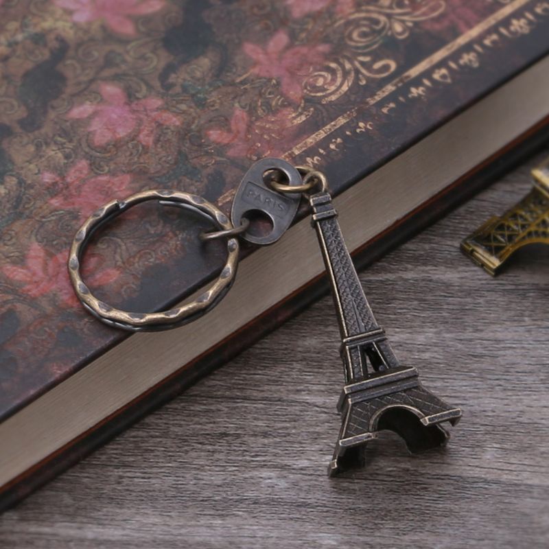 Mô hình tháp Eiffel nhỏ bằng hợp kim cổ điển tông màu đồng phong cách cổ điển dùng để trang trí