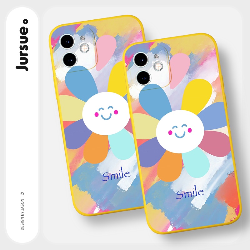 Ốp lưng JURSUE mềm chống sốc hoạt hình dễ thương đẹp Cho iPhone 13 12 11 Pro Max SE 2020 X XR XS 8 7 ip 6S 6 Plus Y2118
