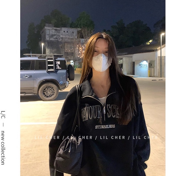 Porozi  Áo sweater  tay dài màu sắc đơn giản thời trang cho nữ