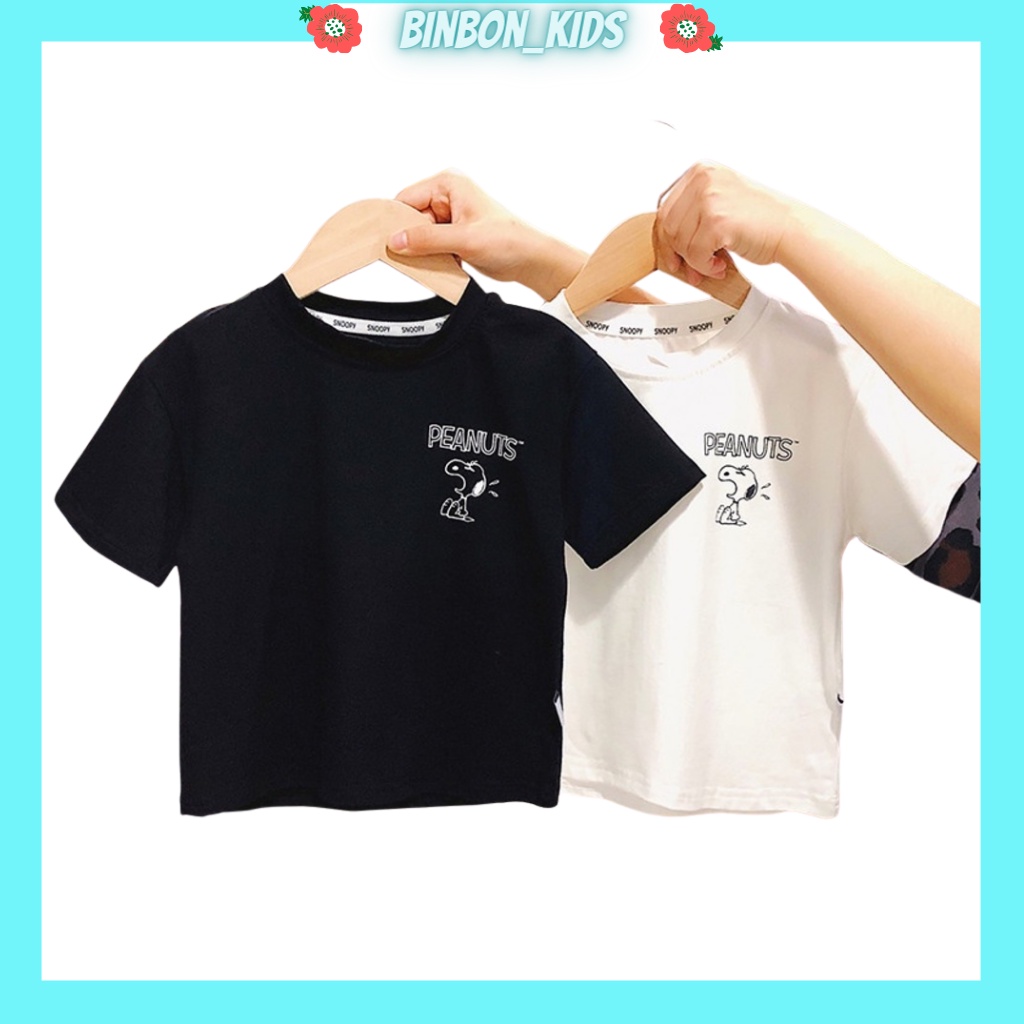 Áo cộc tay bé trai in chú chó Snopy,Áo thun trẻ em từ 1 - 5 tuổi chất cotton cao cấp BINBON KIDS