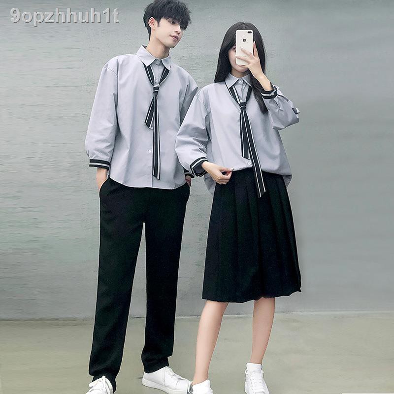 chân váy dàichân váy suông◙◘❒Phong cách Hàn Quốc mới Đồng phục học sinh cặp đôi Anh jk trung tốt nghiệp biểu diễn