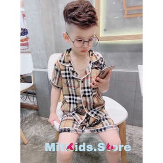 Pijama cho bé trai/gái,bộ pijama lụa cho bé (9-23kg)