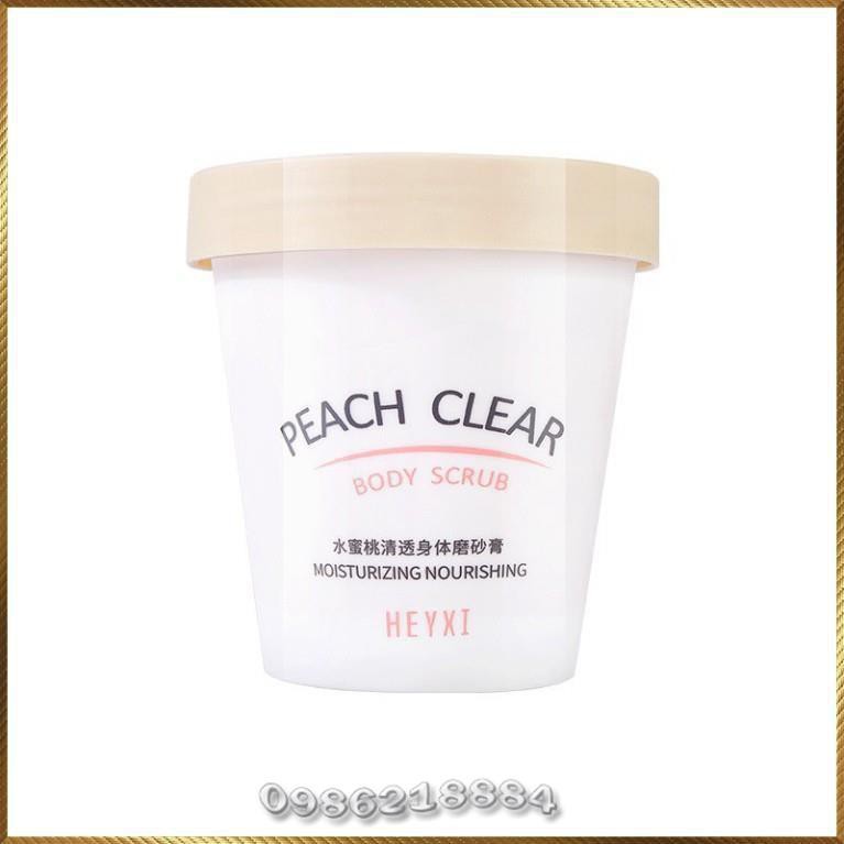 Hũ tẩy da chết hương đào Body Scrub HEYXI Peach Clear 200g BSH2