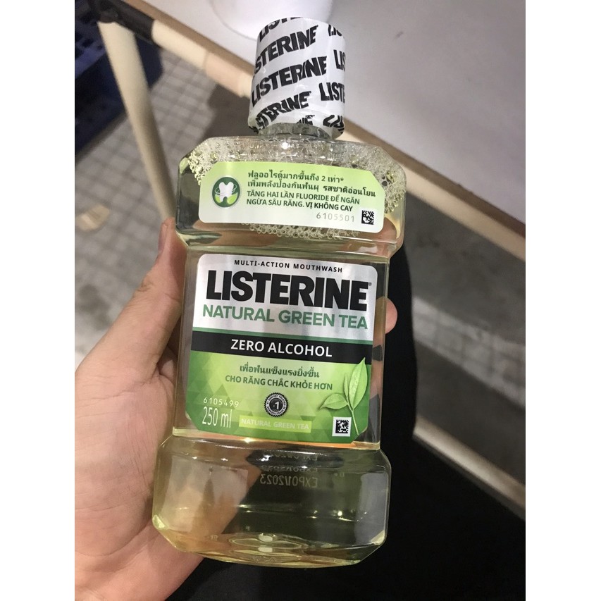 Nước Súc Miệng Trà Xanh Listerine Natural Green Tea Zero Alcohol 250ml