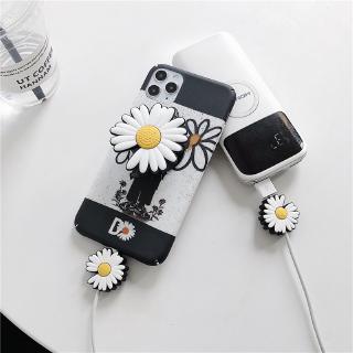Phụ Kiện Bảo Vệ Đầu Dây Cáp Sạc Bằng Silicon Hình Hoa Cúc Xinh Xắn