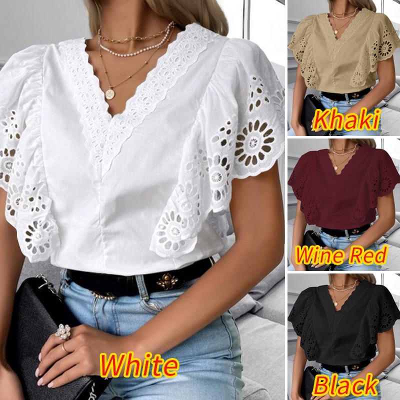 Áo kiểu ZANZEA cổ chữ V thời trang quyến rũ dành cho nữ