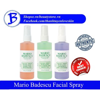 [AUTH] Nước hoa hồng Mario Badescu Aloe cucumber & green tea Facial Spray - Aloe, Herbs & Rosewater Toner 118ml / 236ml