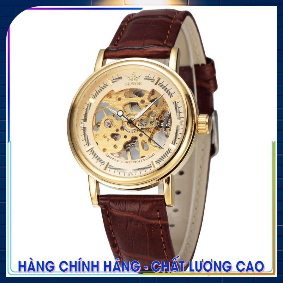 [CAO CẤP] Đồng hồ cơ nam SEWOR SW30 dây da lộ máy (HÀNG CHÍNH HÃNG)