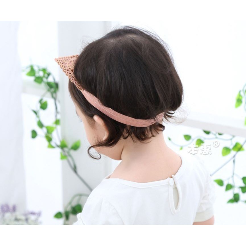 Băng đô thun len tai thỏ đáng yêu cho bé gái