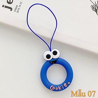 Dây đeo điện thoại, bóp ví, móc khoá loại ngắn xỏ ngón tay, khoen tròn hoạt hình xinh xắn giá rẻ