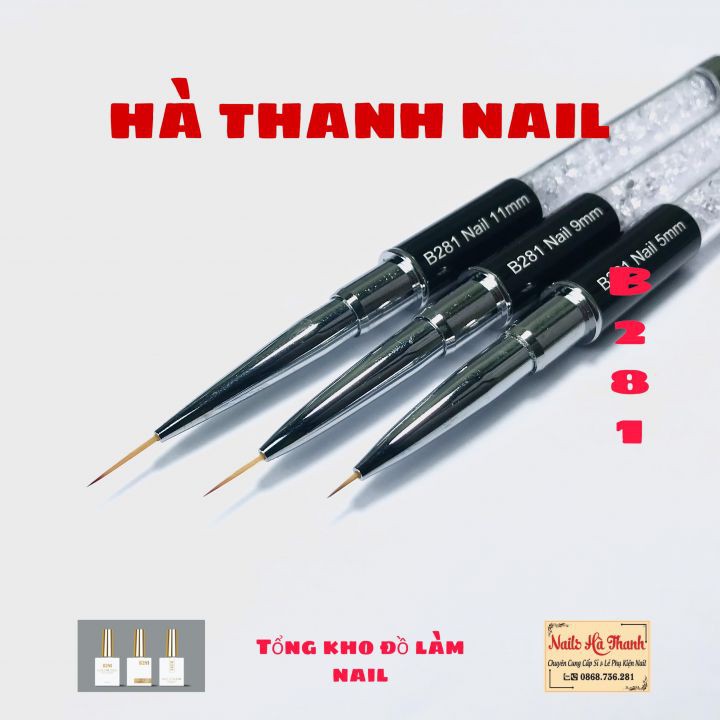 [ Có Sẵn ] Cọ Nét Cán Đá Cao Cấp 3 Sizes 5mm 9mm 11mm Chính Hãng B281