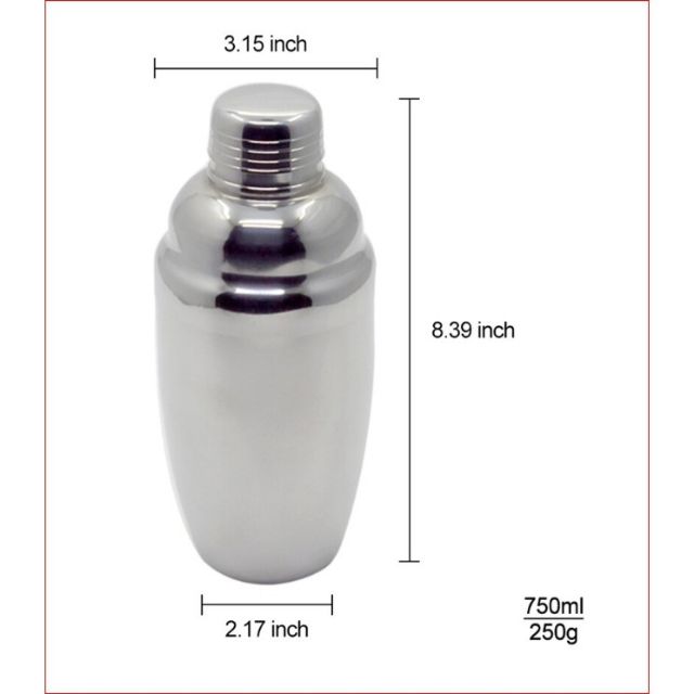 Bình lắc inox pha trà sữa – dụng cụ pha chế cocktail chuyên nghiệp, có lưới lọc, nhiều dung tích