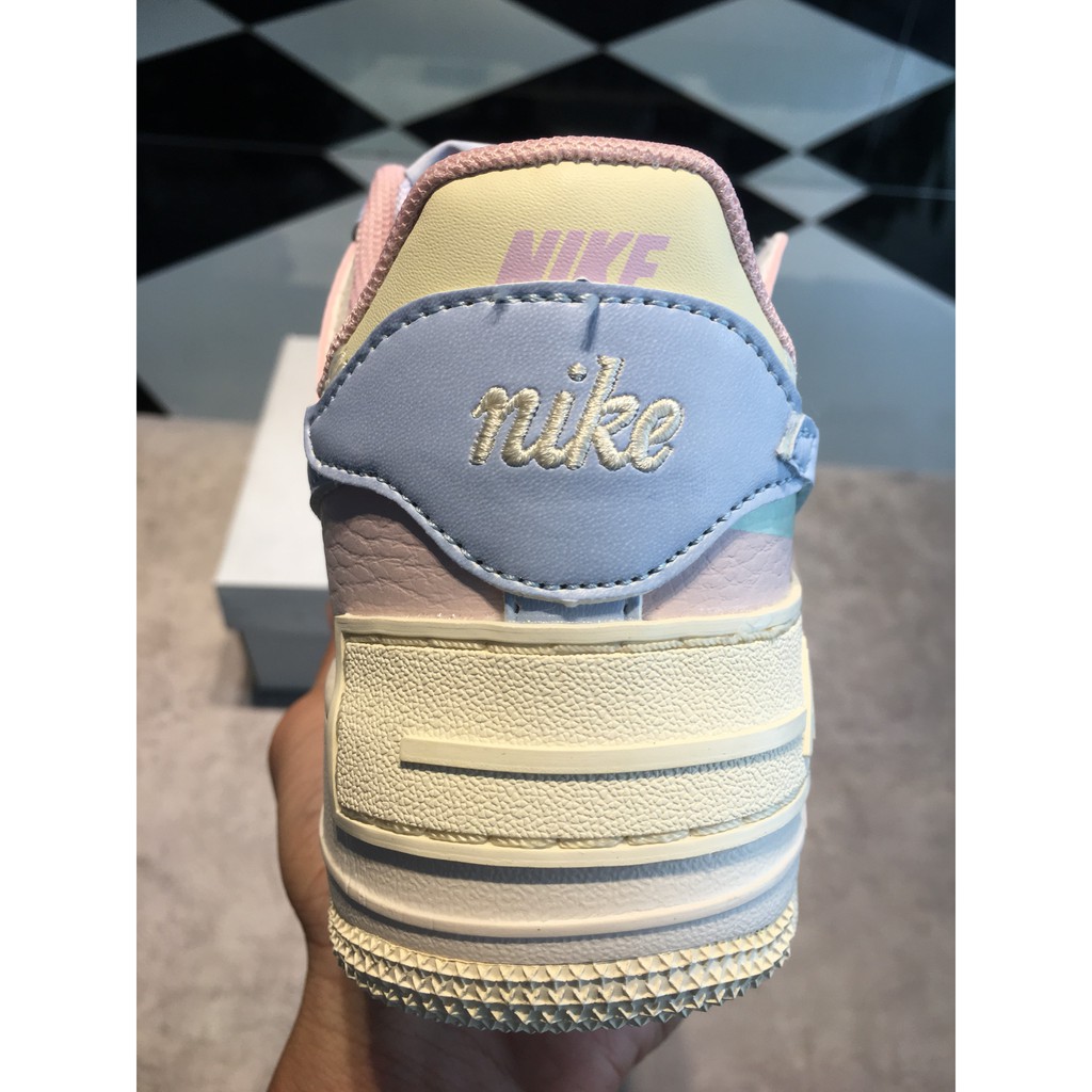 Giày thể thao AIR  FORCE 1 SHADOW MACAROON CANDY trắng tím cổ thấp siêu đẹp