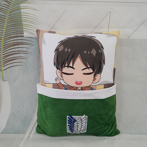 Attack on Titan Sleep Pillow Plush Cushion Ackerman Levi Eren Mikasa Reversible Home Soft Comfortable Pillows Gift