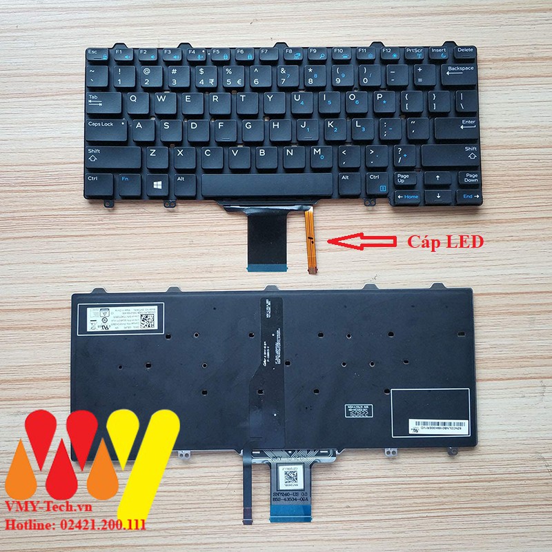 Bàn phím laptop Dell Latitude E7250 E7270 5270 7275 E5250 XPS 9250 LED NEW 100%