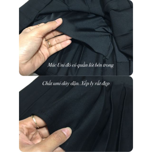 [siêu rẻ] Chân váy Bầu xếp ly,có đỡ bụng, chun điều chỉnh, chất umi mềm mịn