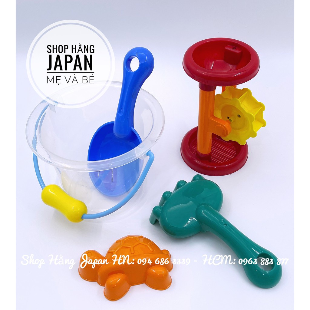 Bộ đồ chơi xúc cát Toyroyal cho bé chất liệu nhựa dẻo bộ gồm 5 món hàng chính hãng