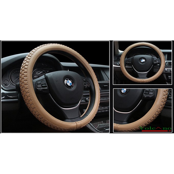 Bọc vô lăng da cao cấp 335, bọc vô lăng đường kính 38 cm, bọc vô lăng phù hợp với nhiều xe i10, vios bmv, mer,mazda