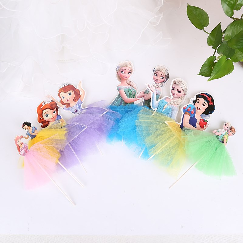 Phụ kiện trang trí bánh kem hình công chúa trong phim hoạt hình frozen dễ thương