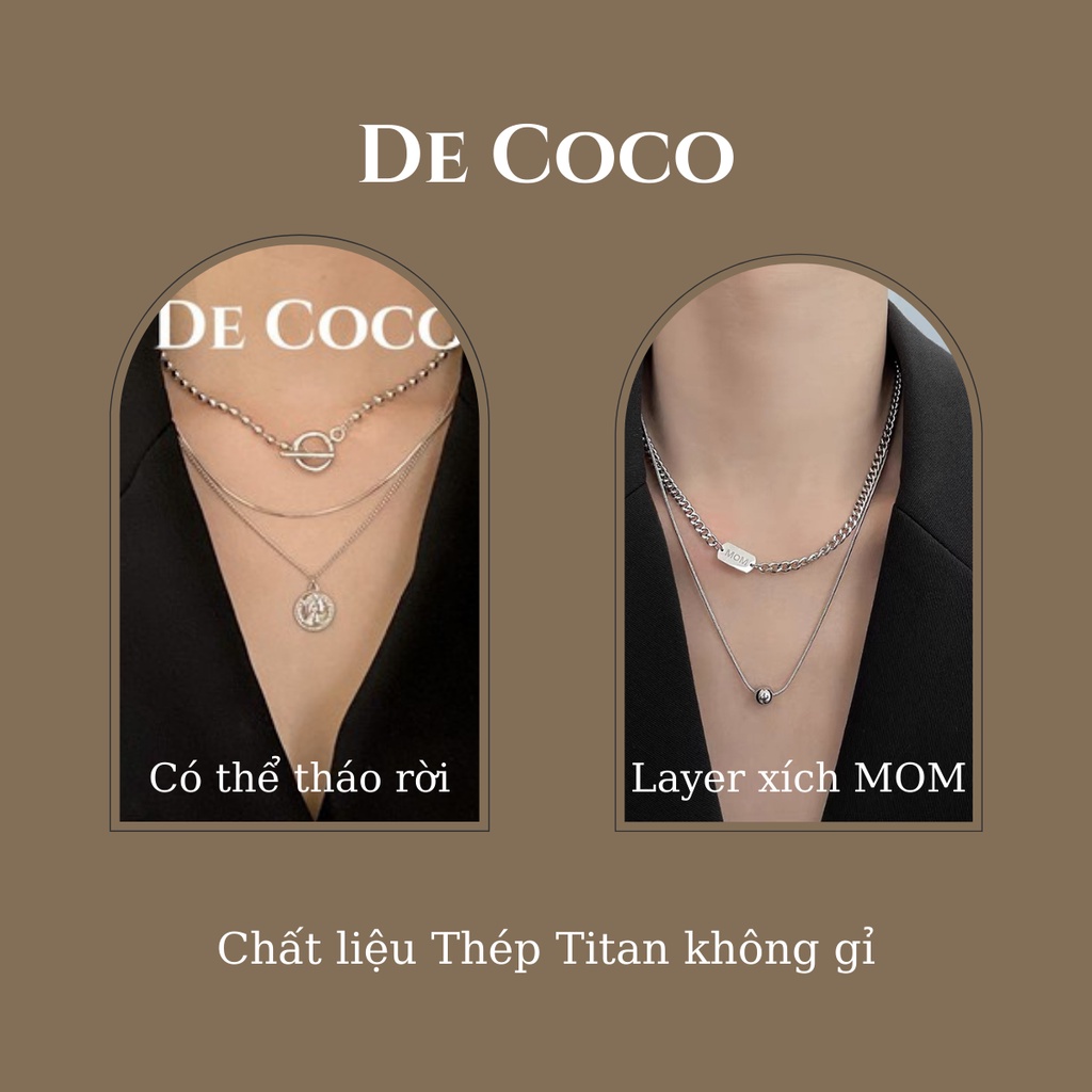 Vòng cổ titan - Vòng layer có thể tháo rời - De Coco