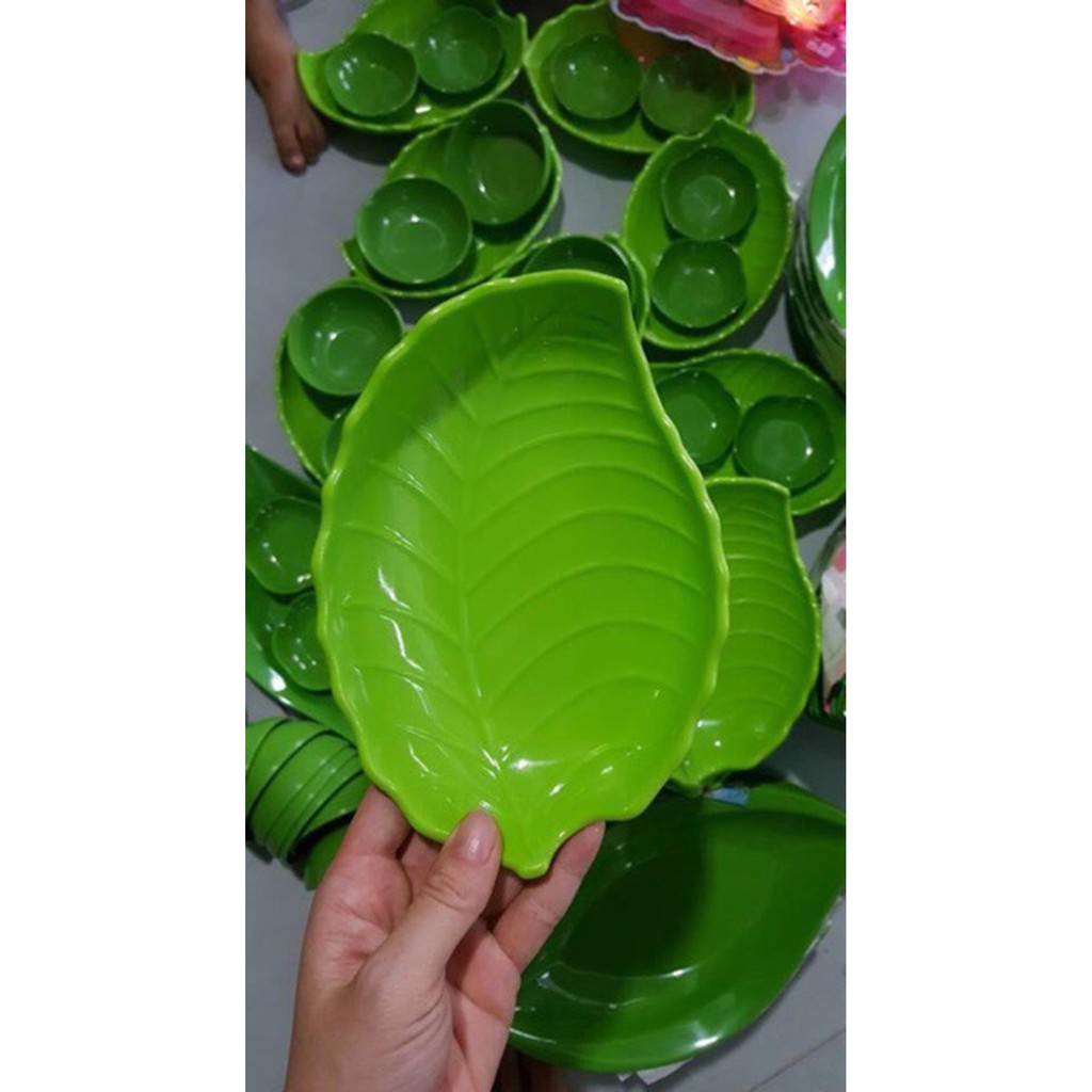 Combo 10 Đĩa Đựng Hoa Quả Hình Lá