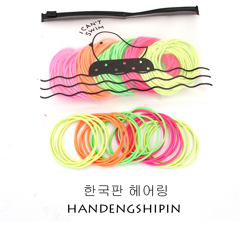 100 sợi thun cột tóc kèm túi zip cho nữ và cho bé cột mãi không hết