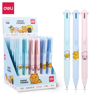 Bút bi dầu nhiều màu Deli – 4 màu ngòi - S170