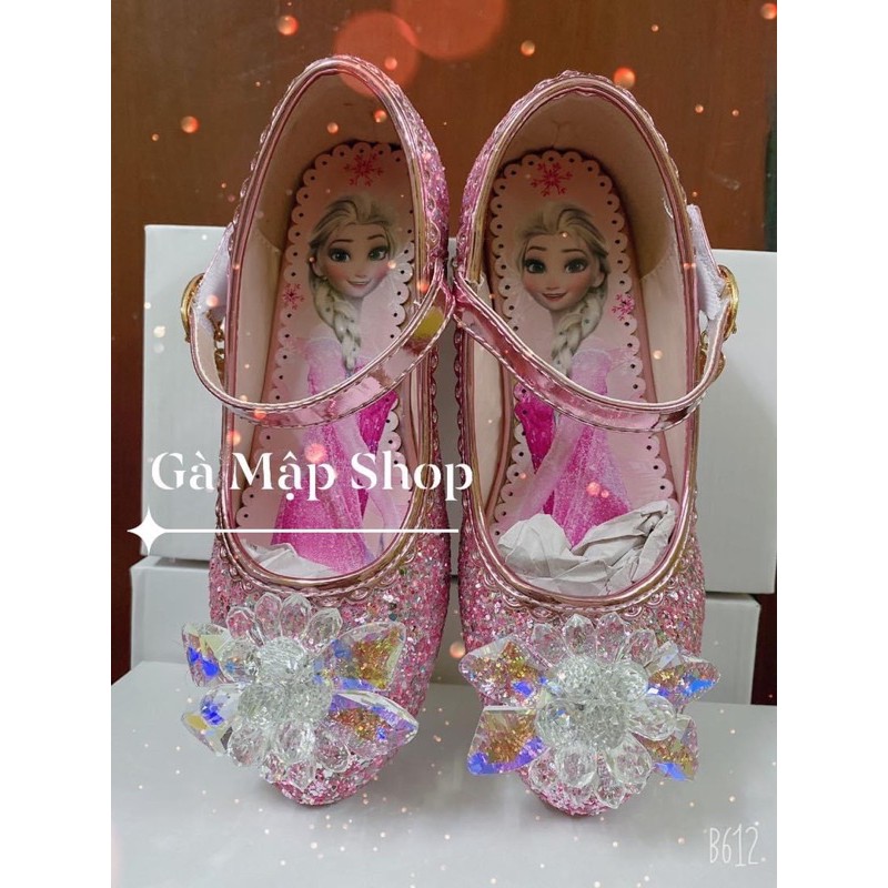 Giày công chúa ELSA nhập khẩu cao gót kim tuyến cho bé gái