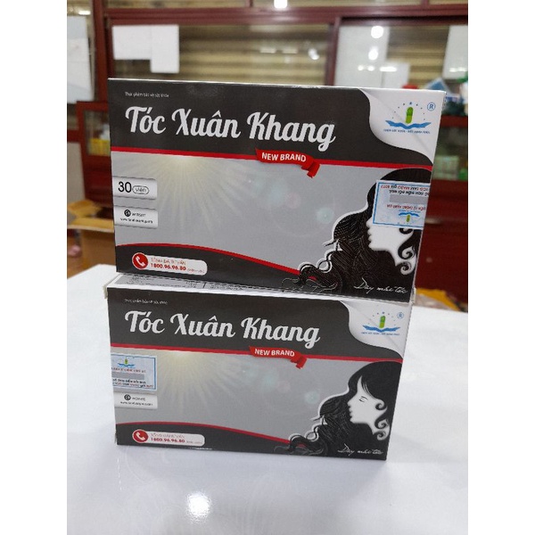 Tóc Xuân Khang_ nuôi dưỡng tóc khỏe mượt,hạn chế rụng tóc ,tóc khô xơ,tóc bạc sớm.Hộp 3 vỉ ×10 viên