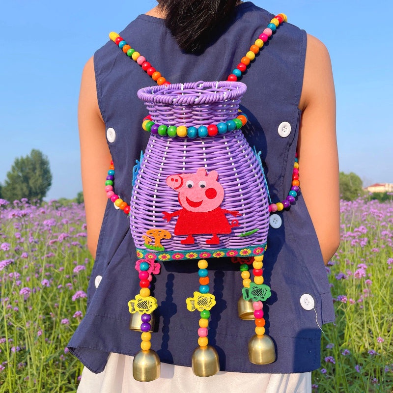 Giỏ Đan Tre / Nhựa Giả Mây Thủ Công Phong Cách Dân Tộc Dùng Làm Đạo Cụ Biểu Diễn