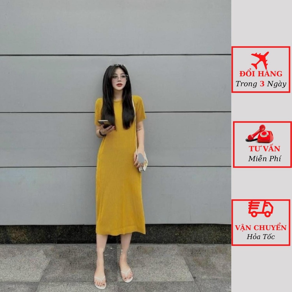 Váy dập ly nữ dáng suông dài maxi đầm bầu đi biển du lịch ulzzang Hàn Quốc