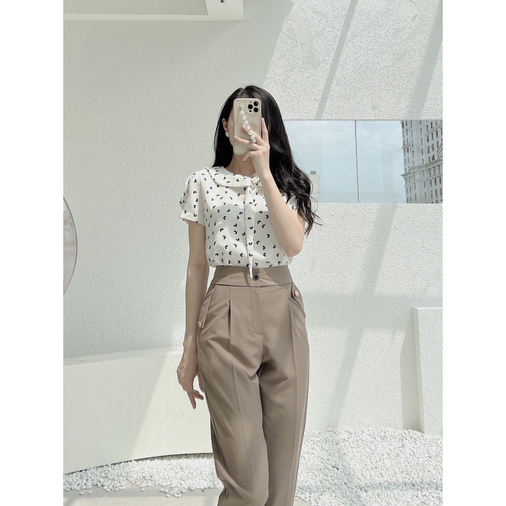 Quần baggy nữ kéo khóa thiết kế 3 cúc chất vải mềm mịn ôm eo tôn dáng Evafashion