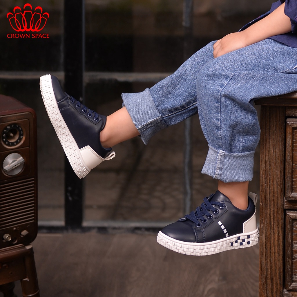 Giày Thể Thao Sneaker Bé Trai Đi Học Đi Chơi Crown Space Cao Cấp CRUK253 Nhẹ Êm, Chống Hôi Chân Size 28 đến 36