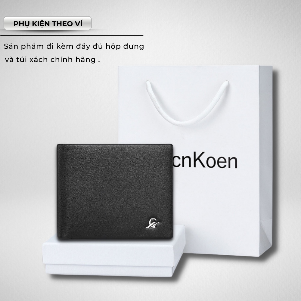 Ví Ngắn Nam Cao Cấp CoilenKlaon,Chất liệu da bò nhập khẩu,Ví da nam dáng đứng đựng tiền và thẻ mini nhỏ gọn- 𝑰𝑩𝑨𝑮