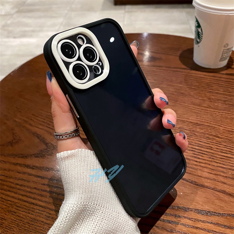 Ốp Điện Thoại Cứng Trong Suốt Chống Sốc Màu Macaron Cho iPhone 11 12 13 Pro Max