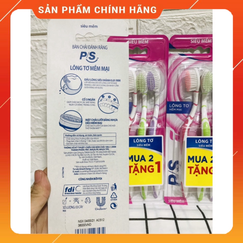 COMBO 3 Bàn chải PS Lông tơ mềm mại