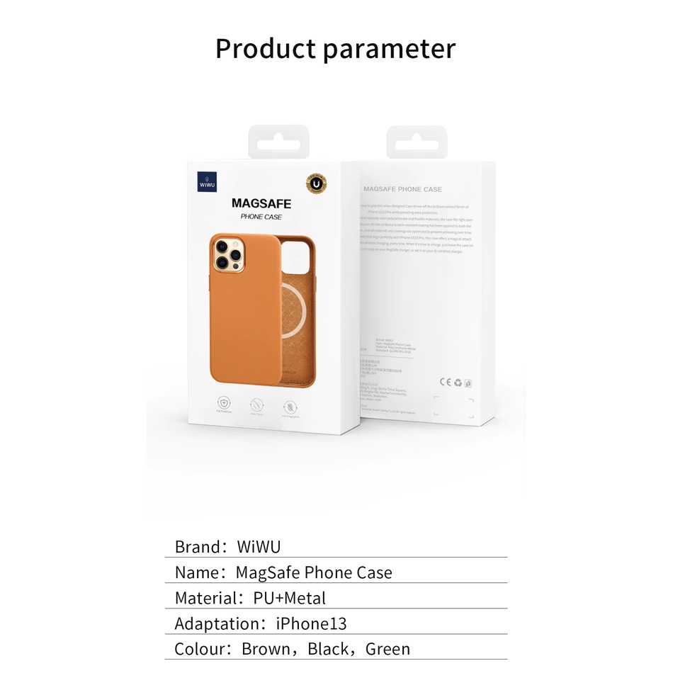 Ốp lưng Wiwu Leather Magsafe chất liệu da mềm mại cao cấp cho iPhone 13 - 13 Pro - 13 Pro Max