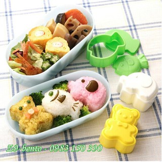 SET 3 KHUÔN ÉP CƠM CÁ GẤU VOI