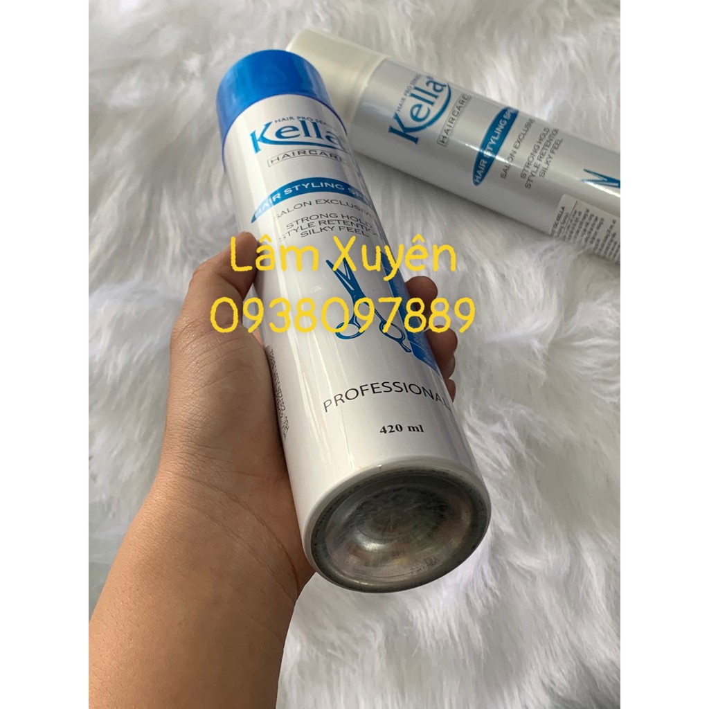 Keo xịt tóc, gôm xịt tóc KELLA 420ml💯CHÍNH HÃNG💯 giữ nếp tóc dễ dàng,tạo kiểu nhanh gọn, dang xịt phun sương